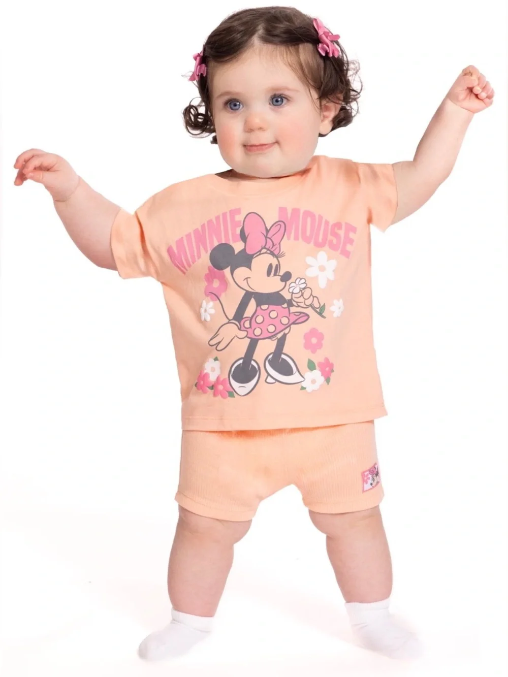 Minnie Mouse Baby Girls Graphic Tee and Bike Shorts Set, 2-Piece